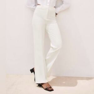 ZARA White Crepe Trousers Womens S New
